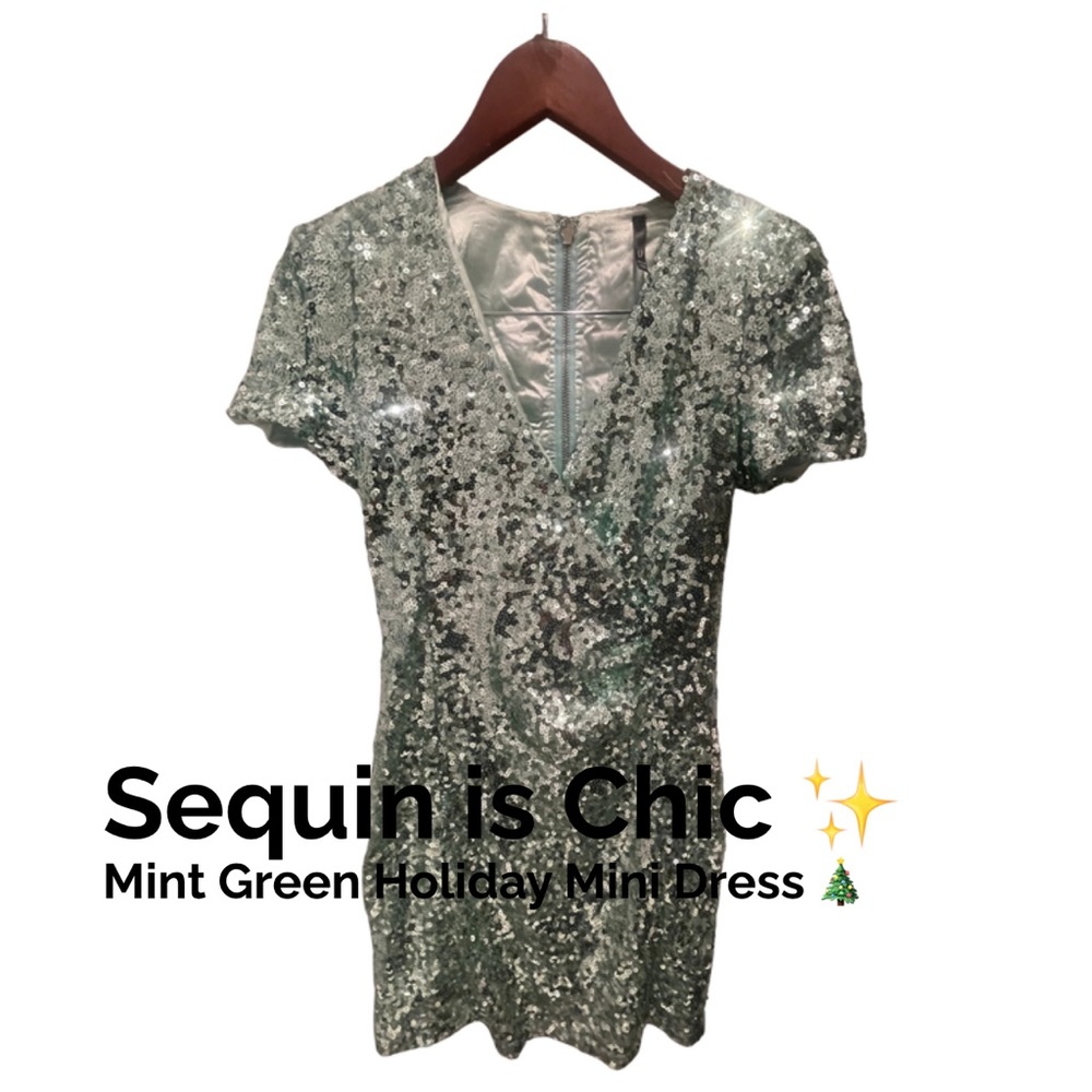 U Style USA Mint Green Sequin Mini Dress | St Patty’s, Cocktail, NYE Glam ✨